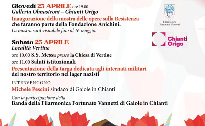 Il programma delle celebrazioni del 25 Aprile a Gaiole in Chianti
