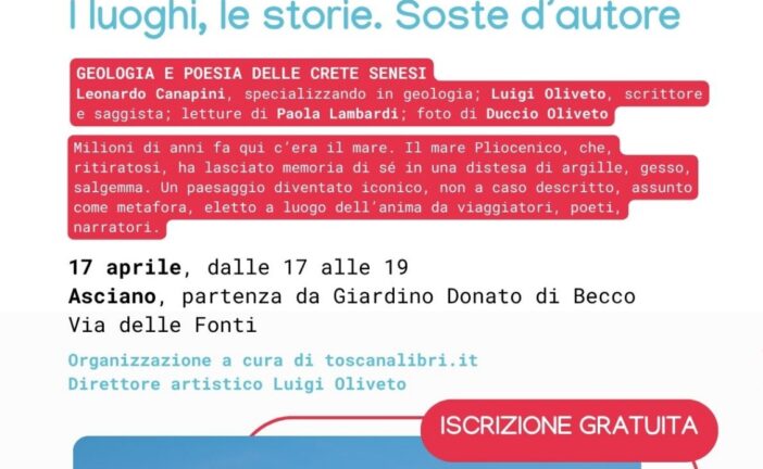 La rassegna “I luoghi, le storie. Soste d’autore” fa tappa ad Asciano