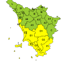Codice giallo su zone centro-meridionali prorogato alle 9 di martedì