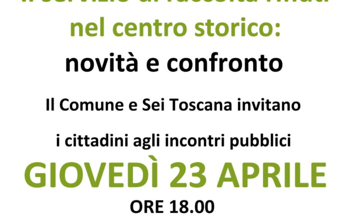 Raccolta rifiuti in centro a Poggibonsi: doppio incontro pubblico