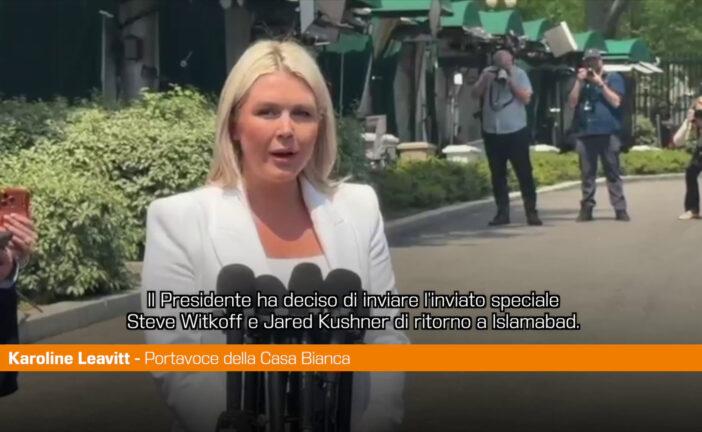 Leavitt "Inviati Witkoff e Kushner in Pakistan per colloqui con l’Iran"