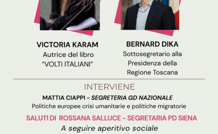 Cittadinanza e ascolto: al Circolo Sant’Agostino il libro “Volti italiani” di Victoria Karam