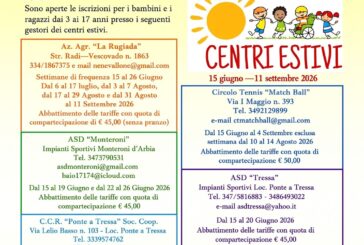 Monteroni d’Arbia: aperte le iscrizioni per i Centri Estivi