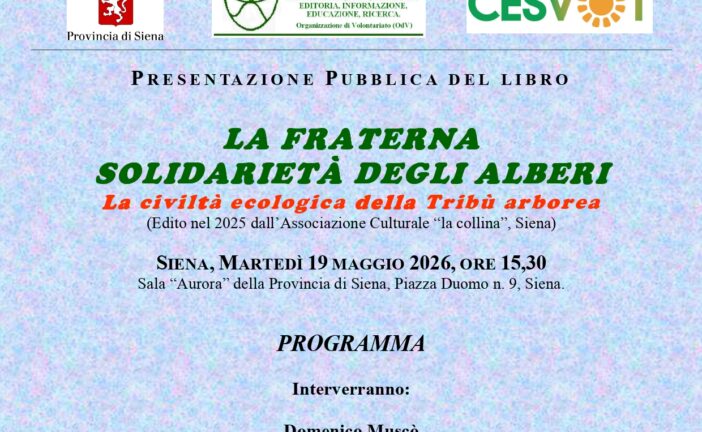La fraterna solidarietà degli alberi: presentazione del libro in sala Aurora