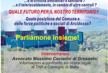 IL 23 maggio assemblea pubblica ad Arcidosso sulle nuove centrali geotermiche in Amiata