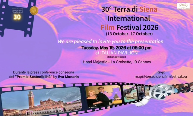 A Cannes si presenta la XXX edizione del Terra di Siena International film Festival