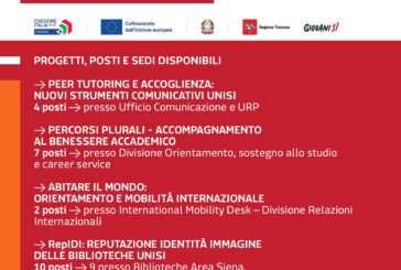 Servizio Civile Regionale: 23 posti all’Università di Siena