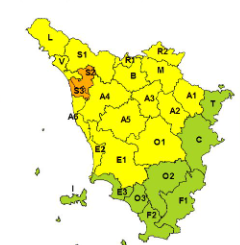Maltempo: codice giallo e arancione per rischio idrogeologico
