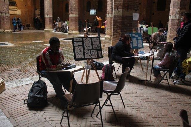 Disegnando sotto la pioggia