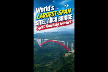 Cina, ultimi ritocchi a ponte ad arco in acciaio con campata più ampia del mondo