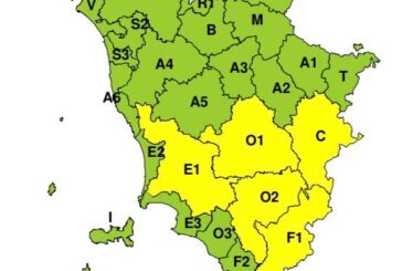 Codice giallo per temporali forti in parte della regione
