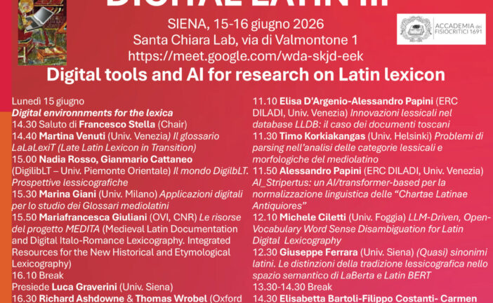 Latino e intelligenza artificiale:  a Siena l’innovazione coinvolge le lingue storiche