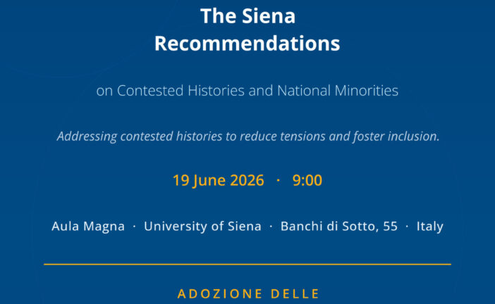 All’UniSi il lancio delle “Siena Recommendations on Contested Histories and National Minorities”
