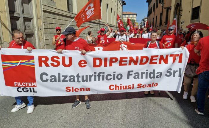 Vertenza Calzaturificio Farida: il 23 luglio manifestazione a Chiusi Scalo