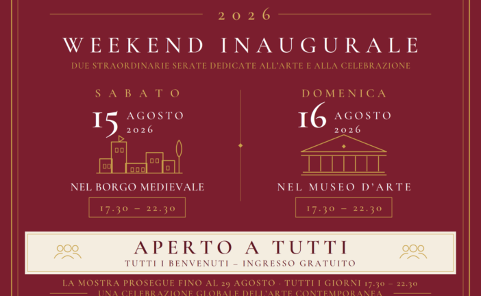 Chianciano Biennale 2026: 15 e 16 agosto mostre aperte nel centro storico