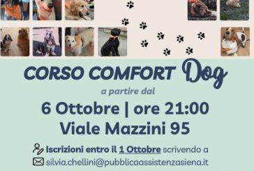 La PA Siena propone un corso per soccorritori e uno per “Confort dog”