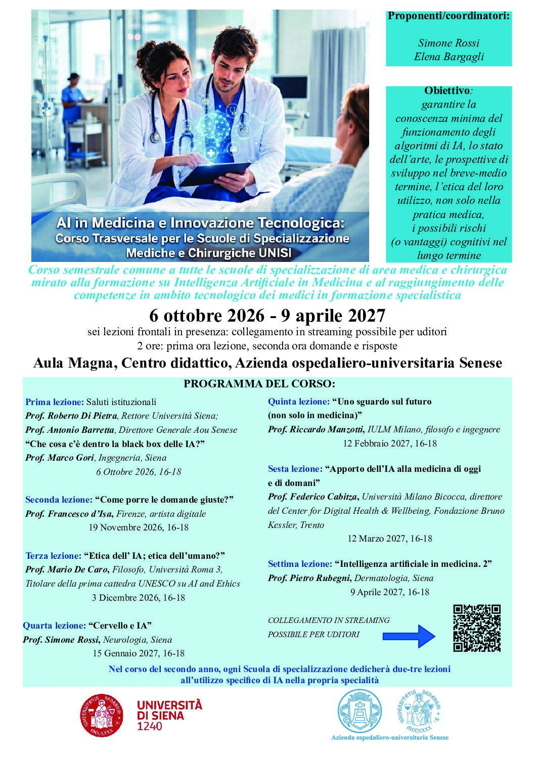 Intelligenza artificiale e medicina: Unisi e Aous insieme per formare i medici del futuro