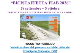 Bicistaffetta 2026: da Lucca a Roma lungo Eurovelo 5 – Via Romea Francigena