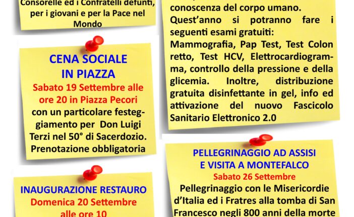 Misericordia di San Gimignano: un ricco programma per la Festa padronale