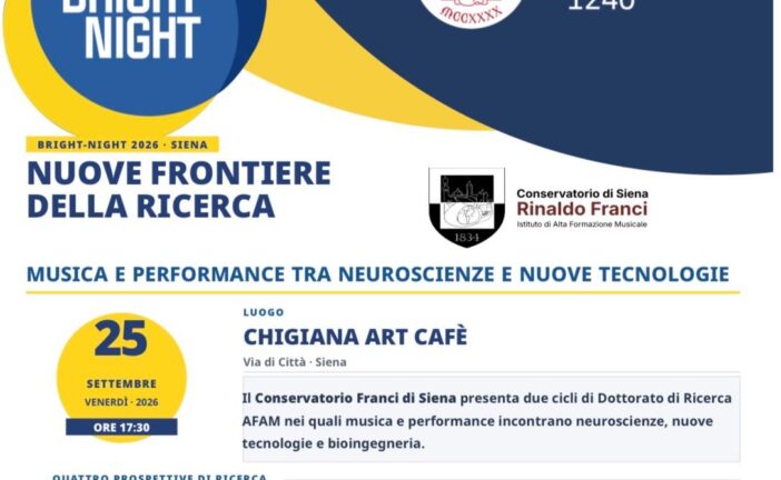 Bright Night 2026, quattro ricerche del Conservatorio Franci tra musica, neuroscienze e nuove tecnologie