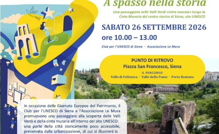 L’UNESCO e l’Associazione Le Mura organizzano “A spasso nella storia”