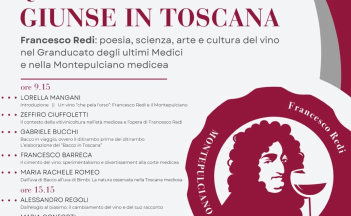 Francesco Redi e il “Bacco in Toscana”: a Montepulciano un simposio