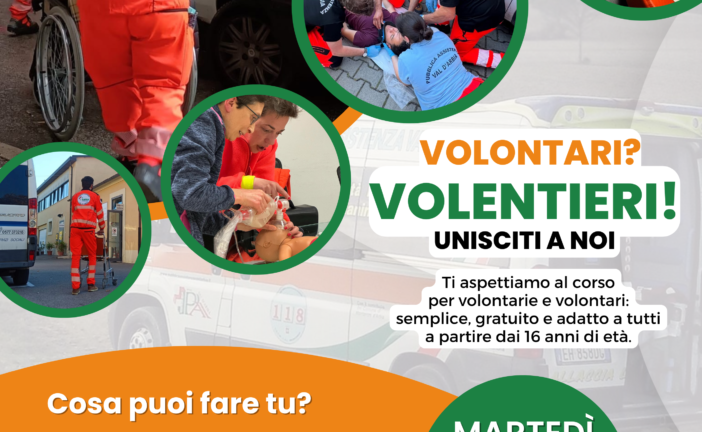 “Volontari? Volentieri!”: al via il corso alla Pubblica Assistenza Val d’Arbia
