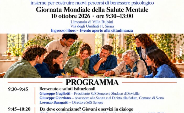 Giornata mondiale della Salute mentale: le iniziative dell’Asl Tse a Siena
