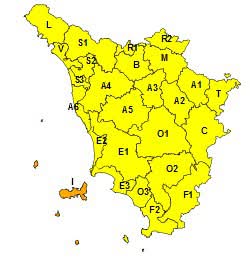Maltempo: fino a domani (21 ottobre) codice giallo