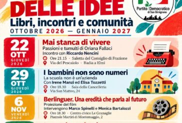 “Il tempo delle idee”: ciclo di incontri del PD di San Gimignano