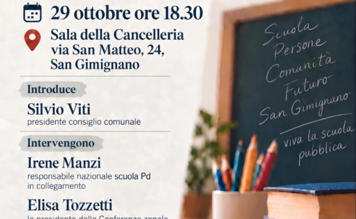 San Gimignano: il Pd promuove un confronto sulle politiche dell’istruzione