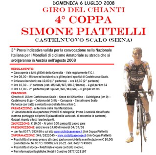 IV Coppa Simone Piattelli: via alle iscrizioni