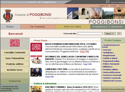 Poggibonsi lancia la newsltter e rinnova il sito Internet