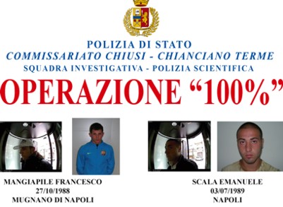 Rapine in Valdichiana: la Polizia "colpisce" al 100 per cento