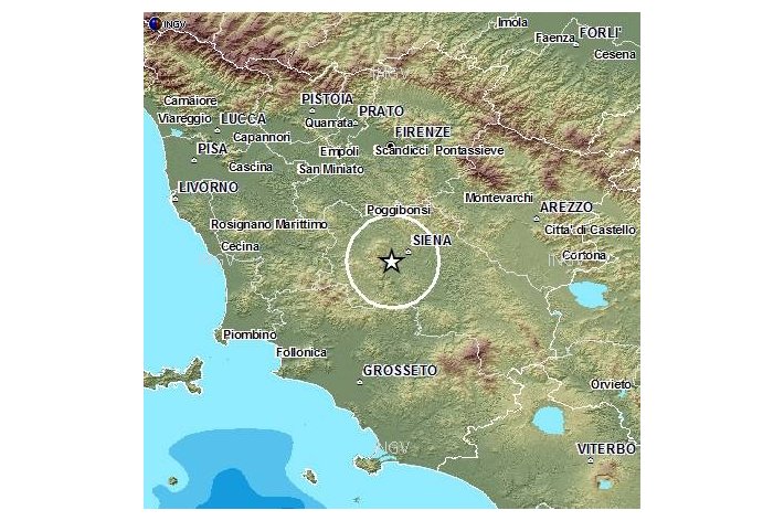 Terremoto superficiale a Sovicille