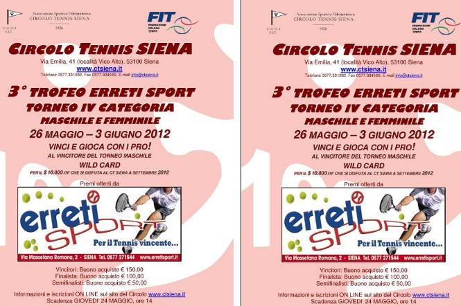 Tennis: ultimi giorni per iscriversi al Torneo Erreti Sport