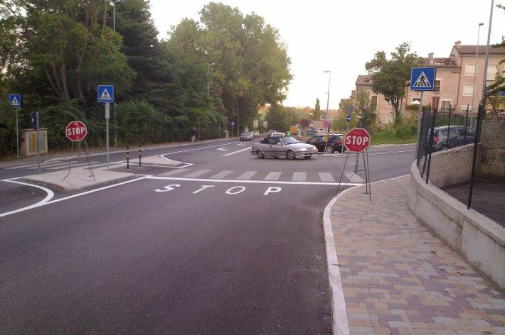 L’incrocio di Vicobello con Viale Sclavo "messo in sicurezza"